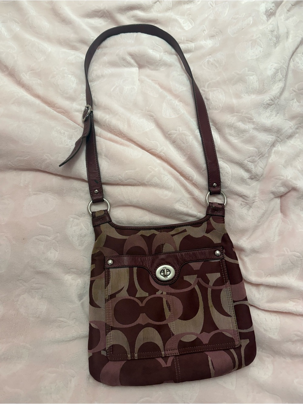 Coach Burgundy Signature Crossbody Bag